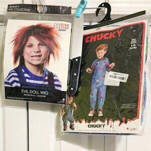 Chucky Kids Costume 4-6 Jumpsuit Wig Knife Halloween Child's Play Movie Toddler